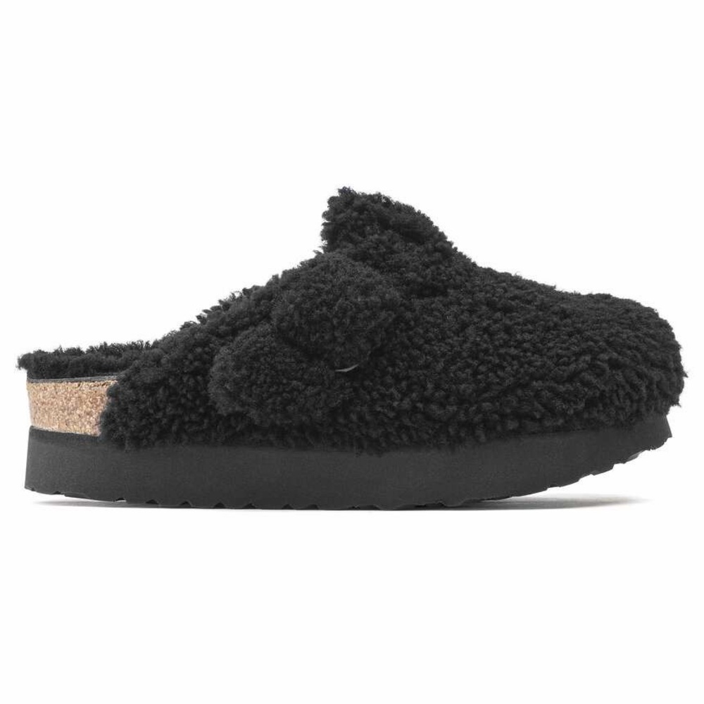 Birkenstock Boston Shearling Black Suede Clog Size 37 US 6 6.5 - Picture 4 of 15